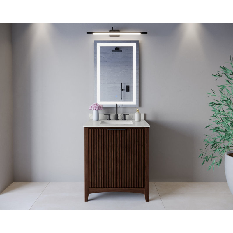 Palmilla Freestanding Single Bathroom Vanity with Quartz Top, Beige / Brushed Nickel, White Quartz, 60"