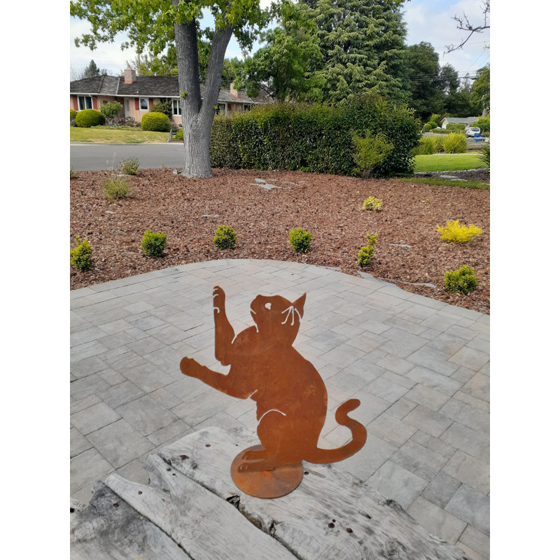 Art de jardin chat en métal INIA