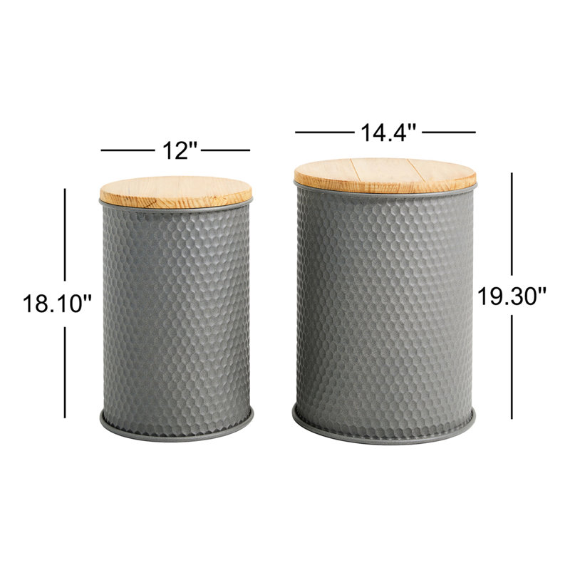 Sowa Solid Wood Top Nesting Tables, Grey