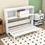 Lit escamotable simple en bois avec tiroir intégré et station de charge-458852043