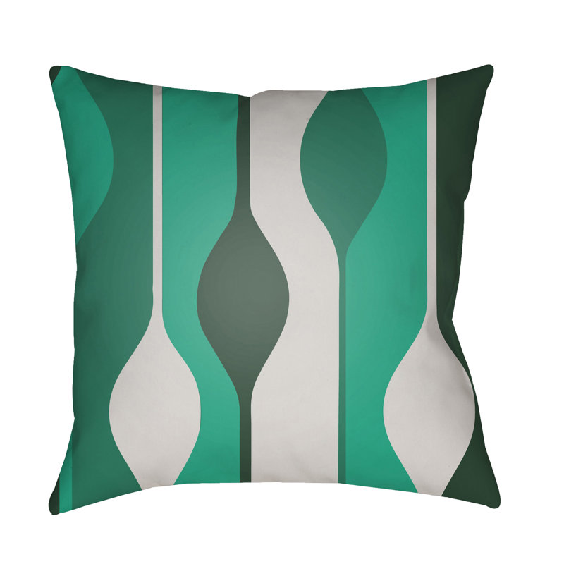 Moderne Throw Pillow, Green, 18" H x 18" W x 4" D