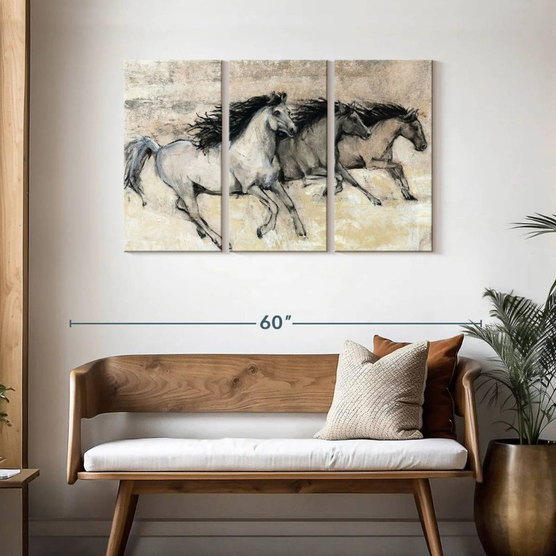 Brampt Horses In Motion II, H 28 po x l 45 po