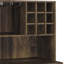 Armoire à vin 63 pouces avec portes doubles, 2 tablettes réglables, brun riche