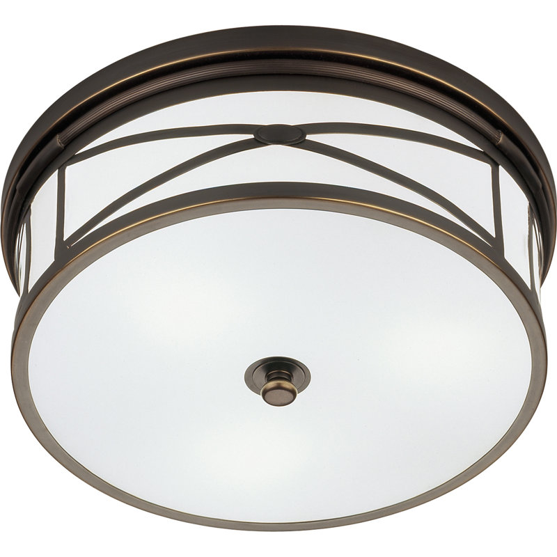 Srkashlteni Dark Antique Nickel Flush Mount Light Fixture With Frosted White Glass Shade - Elegant Crisscross Metal Design For Home & Office - UL Listed, Medium E26 Socket, 60W Max