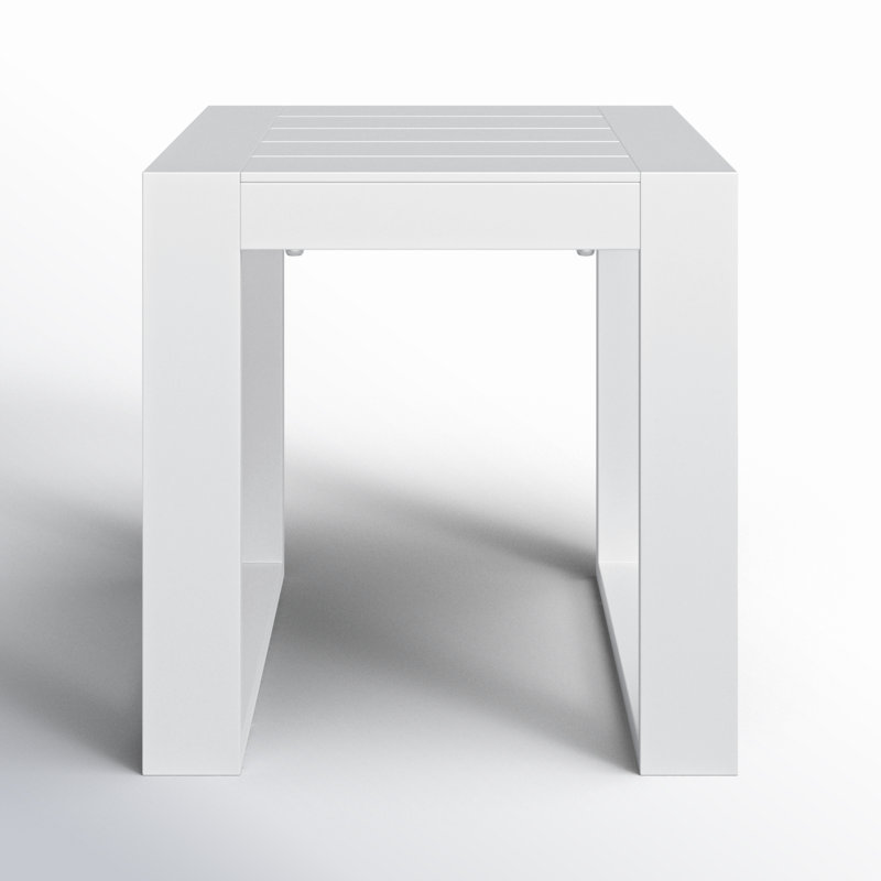 Dover Square Metal Outdoor Side Table , 19.5'' in. W 19.5'' in. D, White