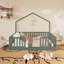 Lit simple en bois avec garde-corps haut pour enfants-612373719
