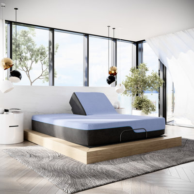 Ensemble de matelas 12 po et base réglable - grand, mousse rafraîchissante, ressorts de soutien confortables et grand confort, muscles de détente Cool Comfort