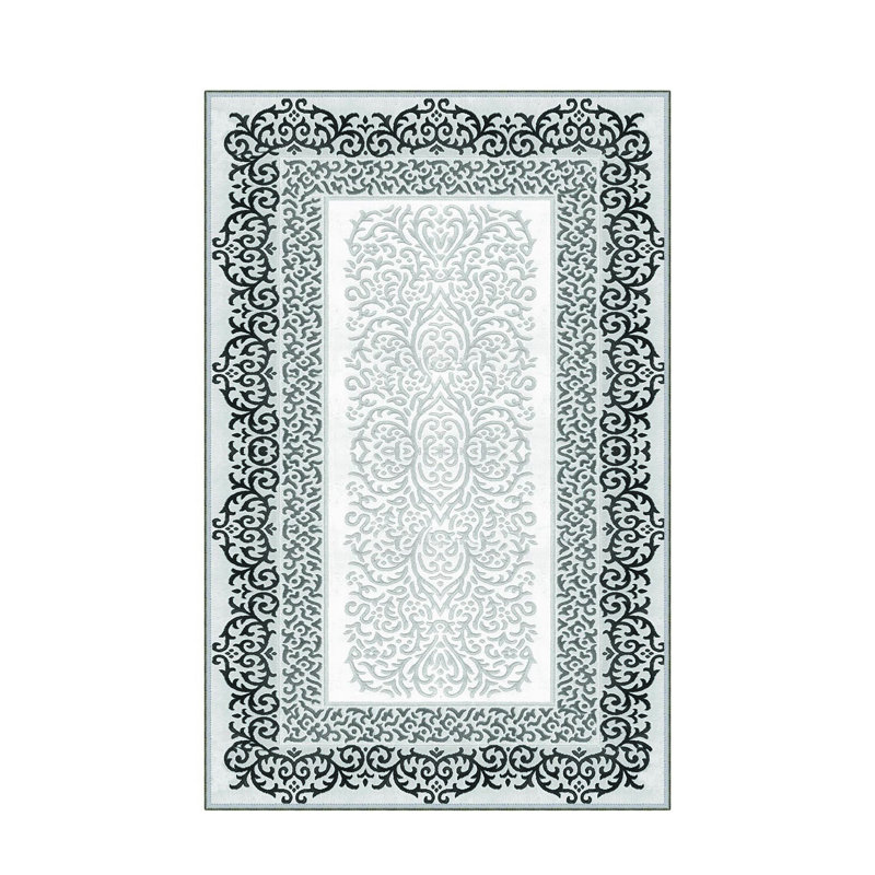 Stylish Woven Carpet, 5.2 x 7.5 Feet | 100% Polyester, 0.3 in Pile Height, Antibacterial, Non-Slip PVC Dot Underside | Machine Washable, 3D Digital Print | Perfect for Living Room, Bedroom & Home Décor