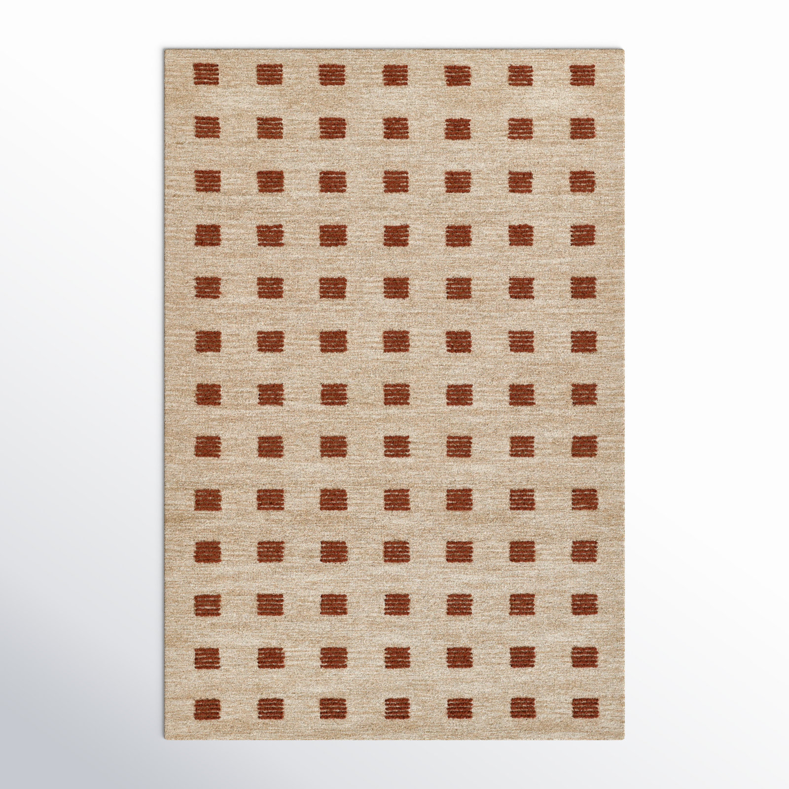 Lanora Hand Tufted Wool Red Rug, Rectangle 3'6" x 5'6"