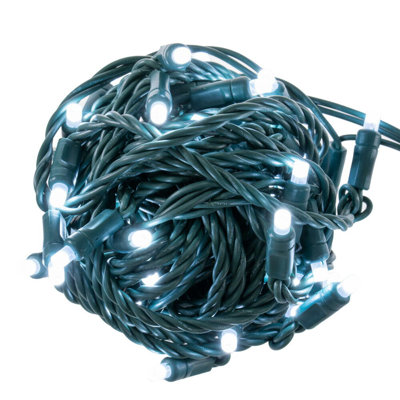  50 Frosted Pure White Twinkle Wide Angle Single Mold End-Connecting Coaxial Non-Rectified LED Light Set