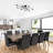 Helsinki 8-Light 45" Black Sputnik Linear Semi Flush Mount