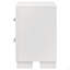 Table de chevet rectangulaire blanche à 2 tiroirs avec poignées barre