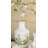 6.9X6.9X10" White Ceramic Vase With Green Floral Motif