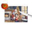 Tibetan Spaniel and Santa Claus Glass Cutting Board