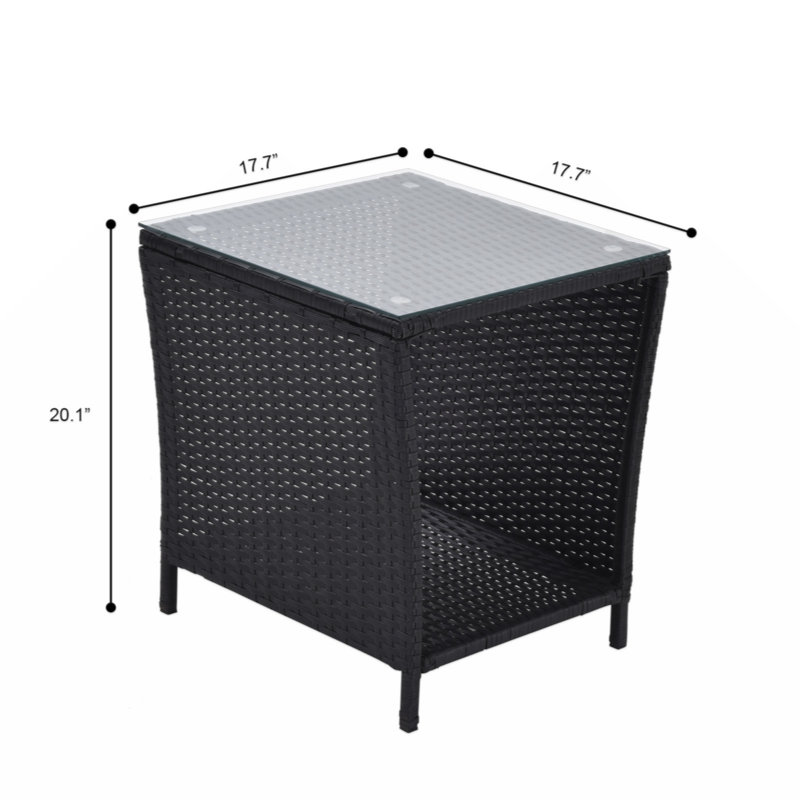 Table de bout Reghan, Blanc, Noir