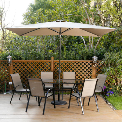 Barrios 120'' x 78'' Rectangular Tilt Market Umbrella