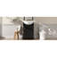 Meuble-lavabo de salle de bain de 50 cm avec lavabo en céramique, ensemble simple sur pied meuble-lavabo avec porte à fermeture douce, lavabo en céramique bombée, style français, noir-1063837005