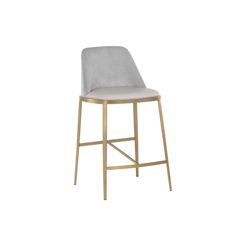 Dover Upholstered Stool with Metal Frame, Taupe, Counter Stool (25.5” Seat Height)