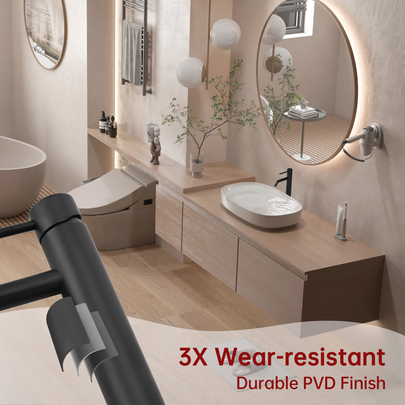 Sumerain Matte Black Leed-free Bathroom Vessel Sink Faucet, Stainless Steel Lavatory Basin Faucet withe Single Handle and Single Hole
