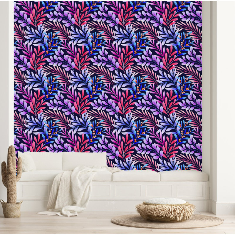 Peel & Stick Floral Tile, 2.08' W x 10.42' L