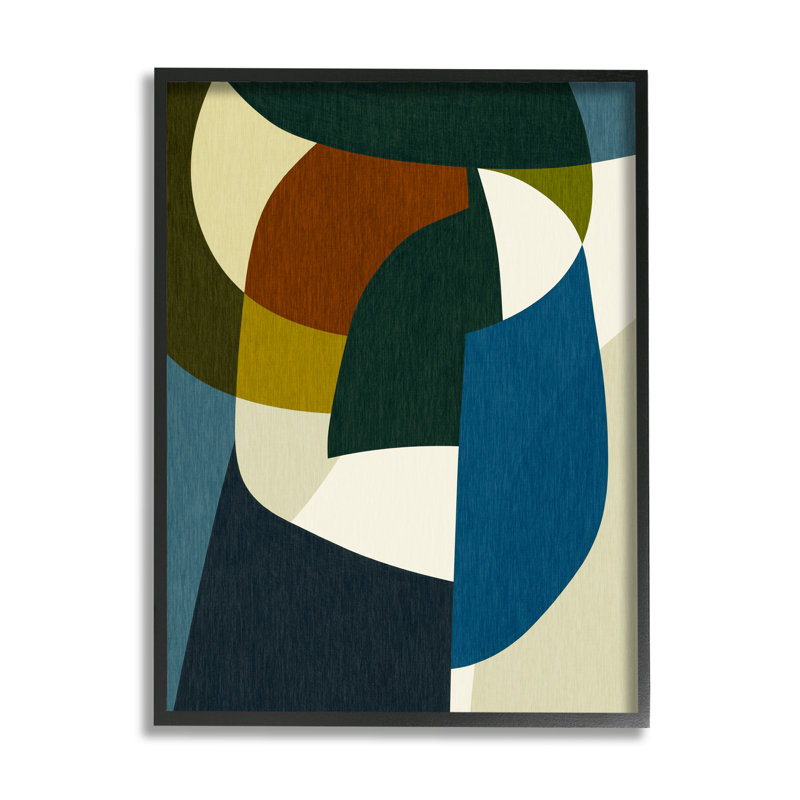 Ba-267 - Formes géométriques asymétriques encadrées sur bois par Victoria Barnes, Giclée encadrée noir minuit