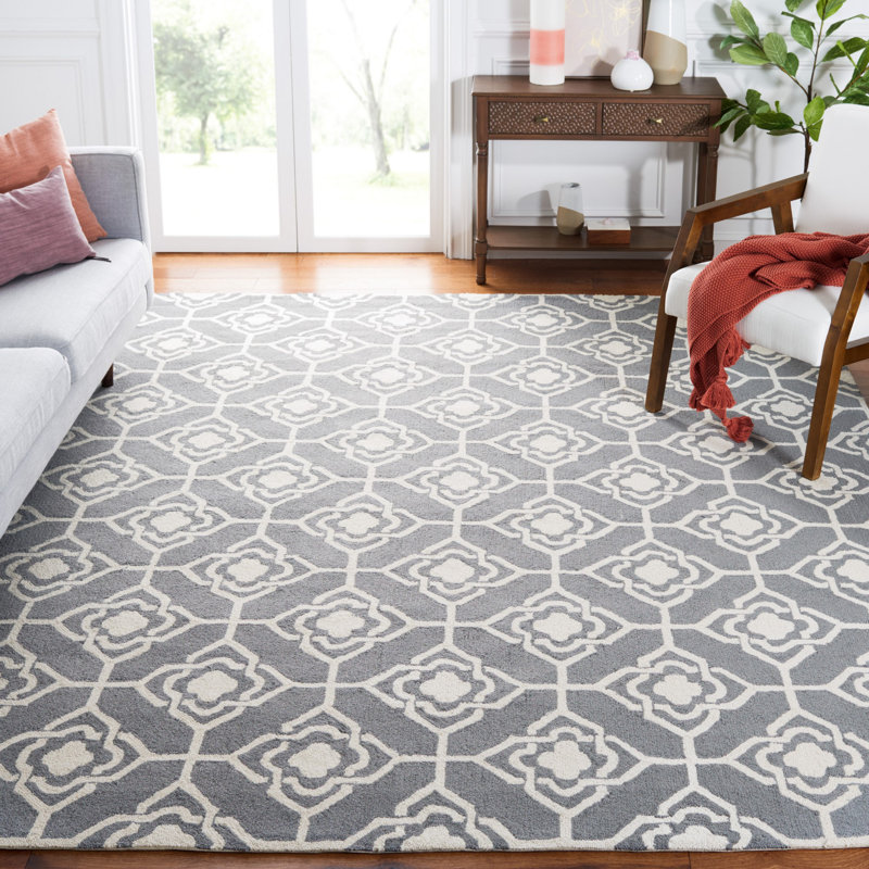 Tapis de performance géométrique crocheté à la main Four Seasons, Rectangle 8 pi x 10 pi