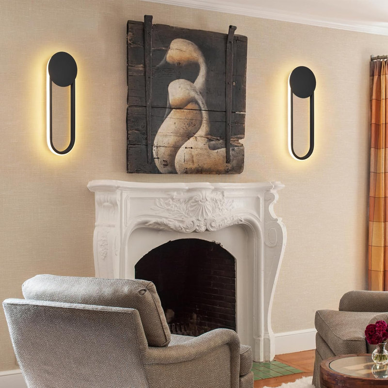 LED Flush Mounted Sconce, Black