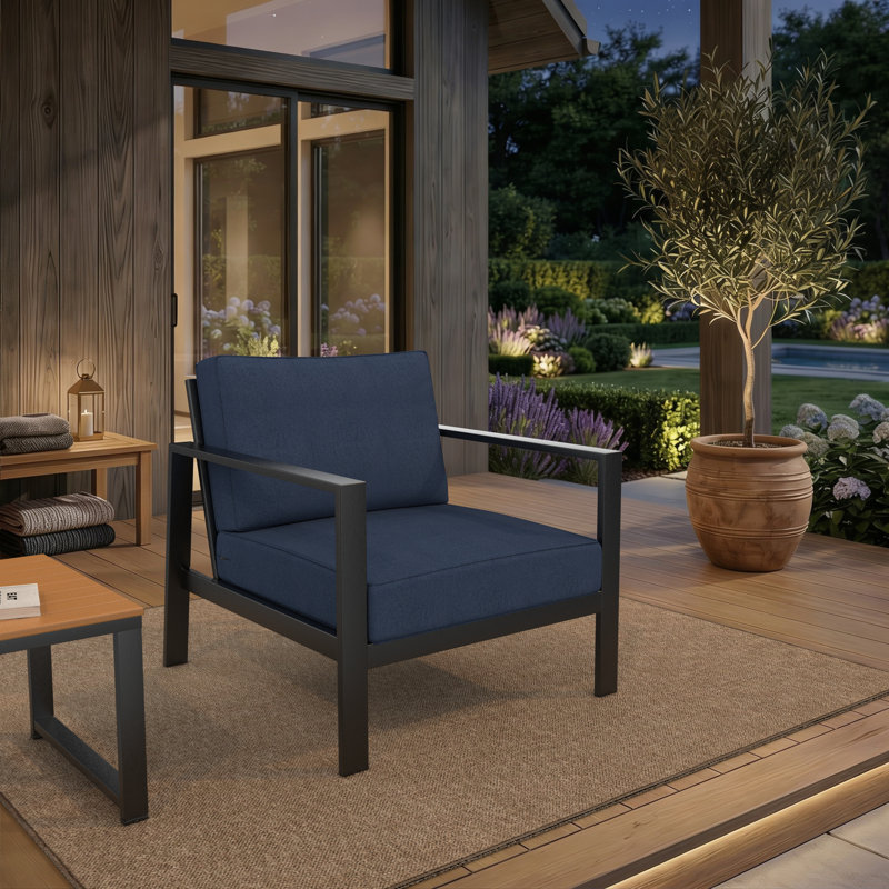 Donnely Sunbrella® Outdoor Deep Seating Louge Chair Cushion, 25" W x 26" D, Sunbrella® Spectrum Indigo