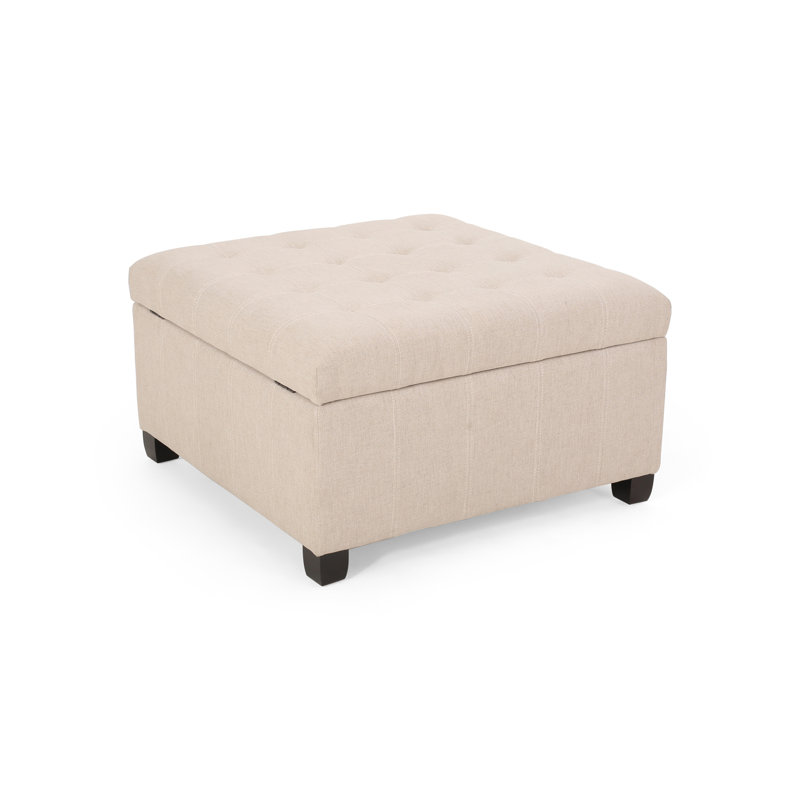 Repose-pieds rembourré avec rangement en tissu, Blé