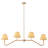 4-lamp brown paper rope adjustable pendant light