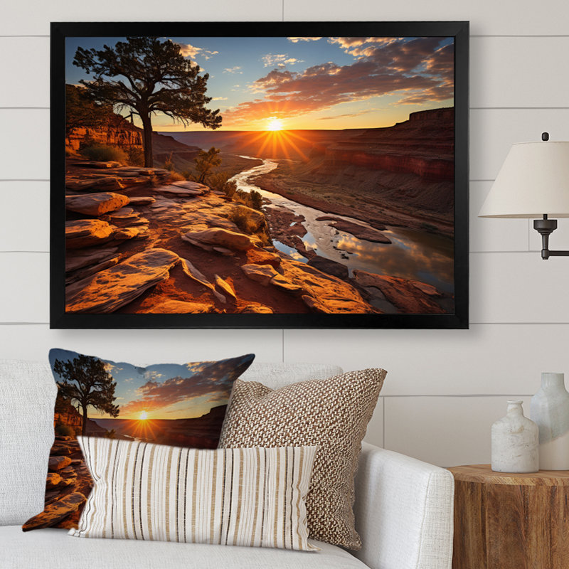 Canyon Canyon II - impression, H 24 po x l 32 po x P 1 po, Cadre photo noir