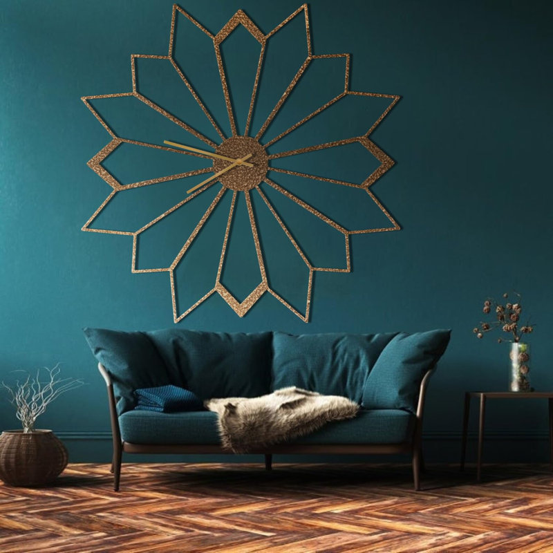 Metal Wall Clock, Bronze, 36" W x 36" H