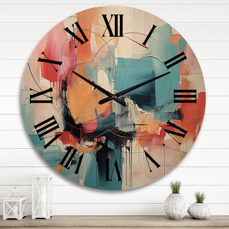 Horloge murale V bois, Très grand