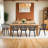 Rustic Solid Wood Dining Table With Modern Black Dining Chairs Set