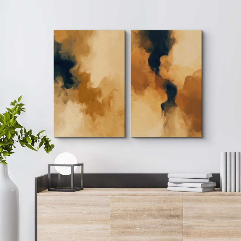 Coups de peinture abstraits et modernes, H 24 po x l 32 po, Toile tendue