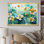 Élégance florale beige et botanique transparente sur toile