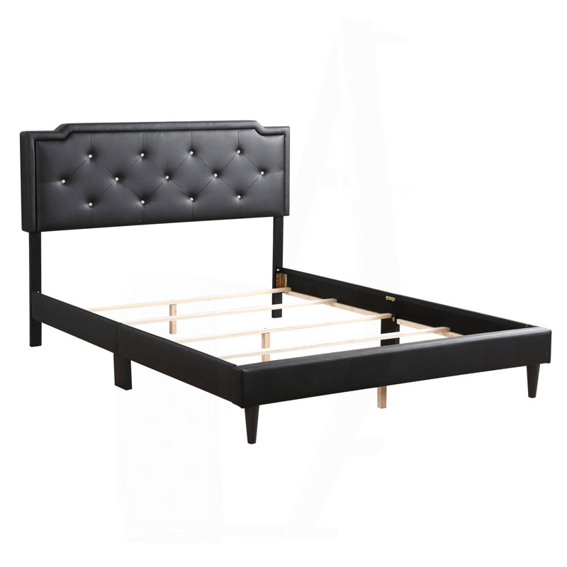 Élégant grand lit noir pour les chambres modernes