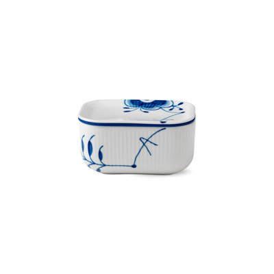 Royal Copenhagen White/Blue Fluted Mega Butter Dish
