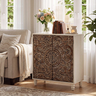 Buffet décoratif de rangement 2 portes Carved