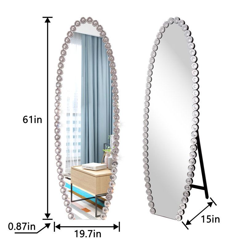 Casmer Crystal Full Length Mirror with Stand