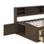 Lit de jour double avec 2 armoires de chevet, tablettes supérieures et tiroirs-733679037