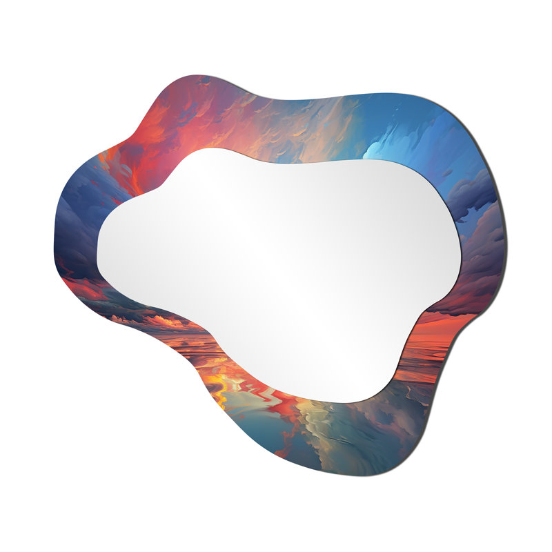 Océan infini majestueux coucher de soleil nuage reflets, 25 po x 28 po