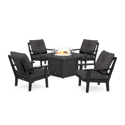 Ensemble de conversation à chaises multiples avec coussins 5 pièces Prairie