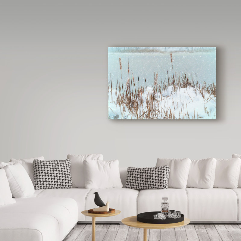 «Winter Landscape Snowstorm», affiche vintage sur toile tendue Molloy, H 22 po x l 32 po
