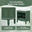 [Vidéo] Ensemble de meuble-lavabo 60 po avec lavabo double, lavabo en céramique, portes à fermeture en douceur avec tablette, tiroir de rangement, vert-727174426