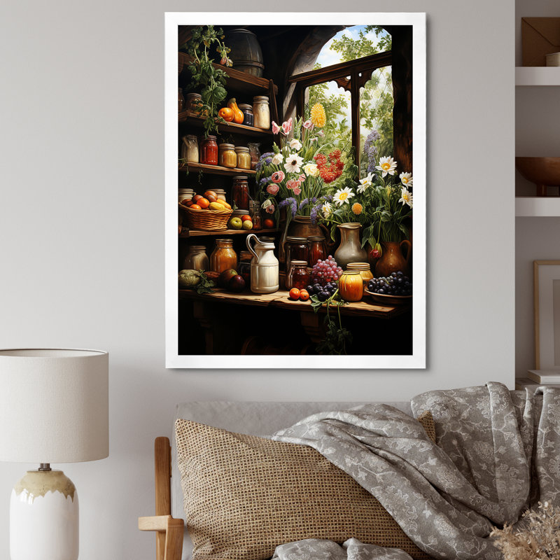 " French Cheese Symphony II ", White Single Picture Framed, 20" H x 12" W x 1" D