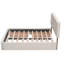 Lit plateforme tapissier avec 2 tiroirs et 1 lit gigogne simple TG - Tissu en lin beige grand-1726717366