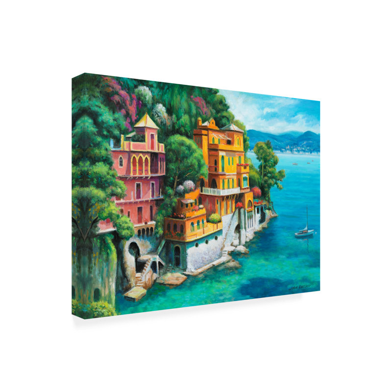 John Zaccheo Domina Beach Portofino Italy Canvas Art, H 35 po x l 47 po x P 2 po