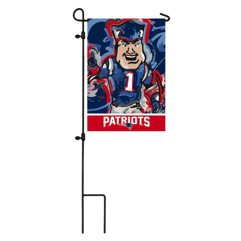 Drapeau de jardin en polyester 18 po x 13 po New England Patriots