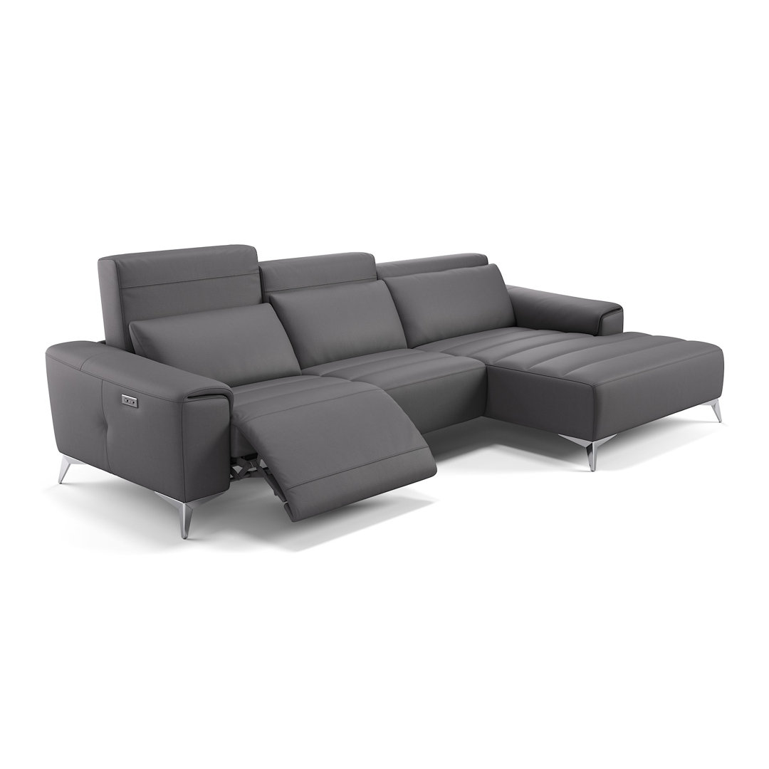 Perspections Leder Ecksofa Cucuta Gelb Links mit Funktionen